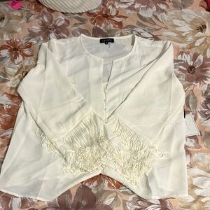 1. State Kids White Blouse with Lace Accents